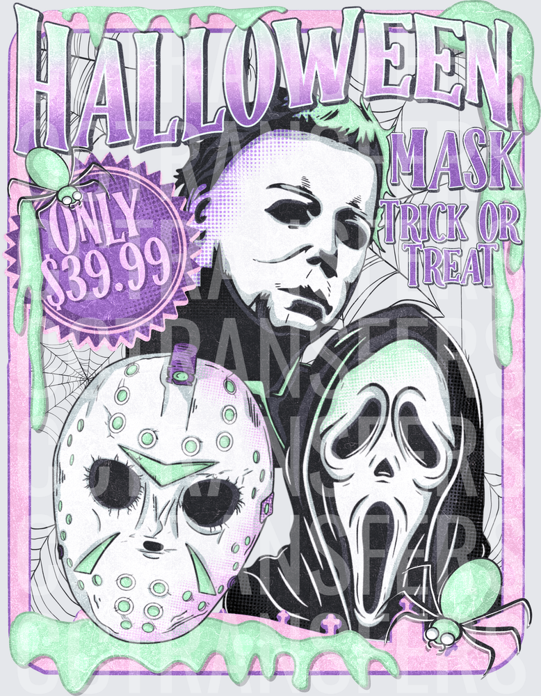 Halloween Mask Trick Or Treat Horror Icons (DTF)