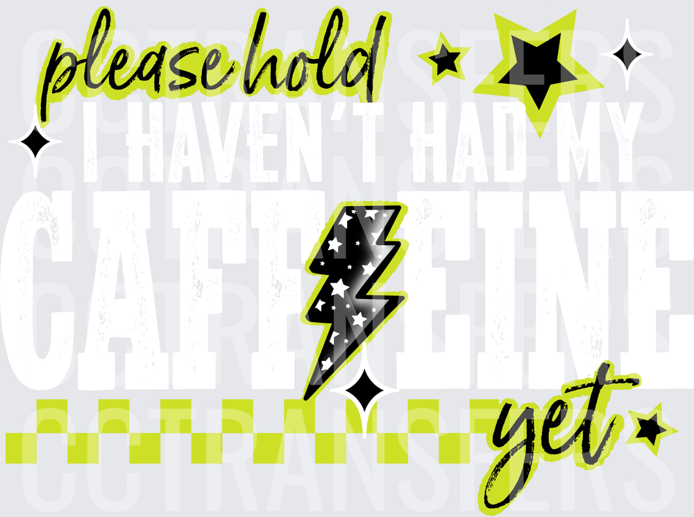 Please Hold Yet Lightning Bolt Stars Checkered (DTF)