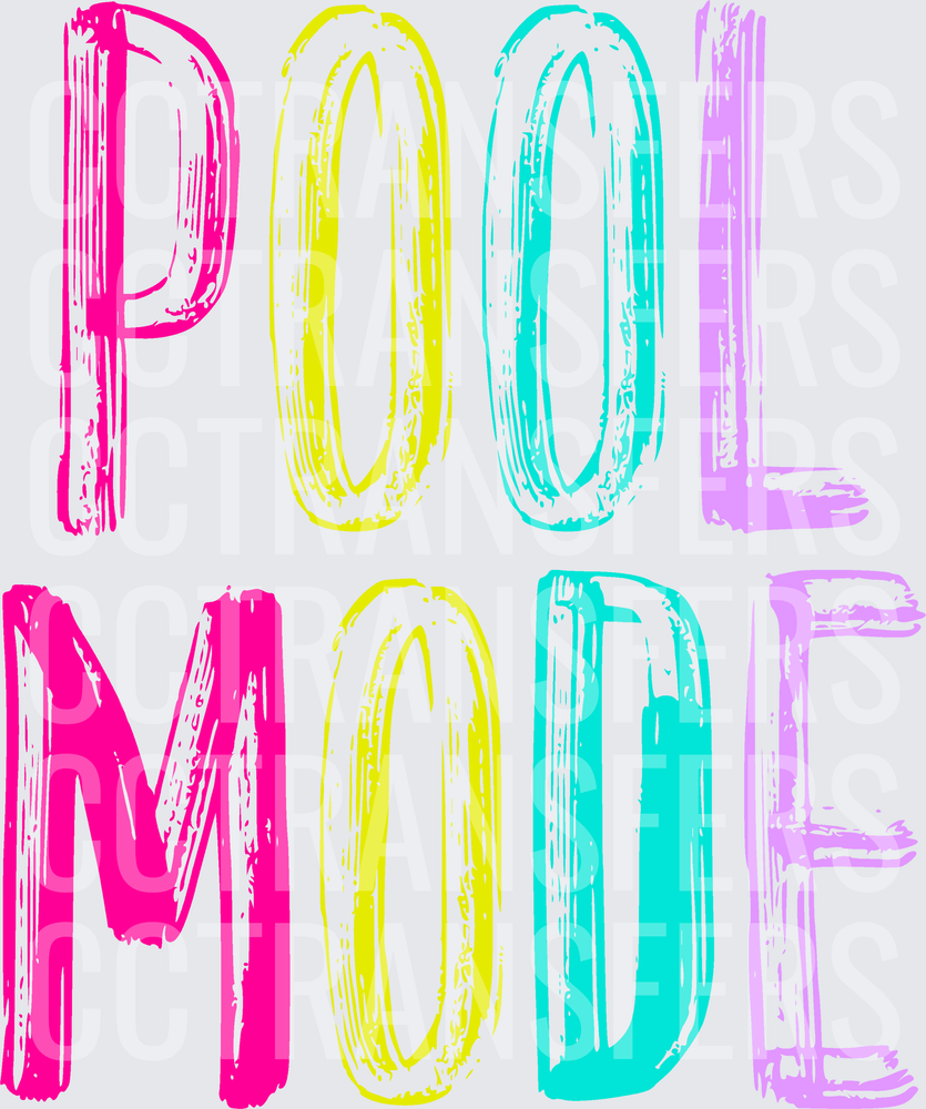 Pool Mode Colorful Brush Stroke Bold Text (DTF)
