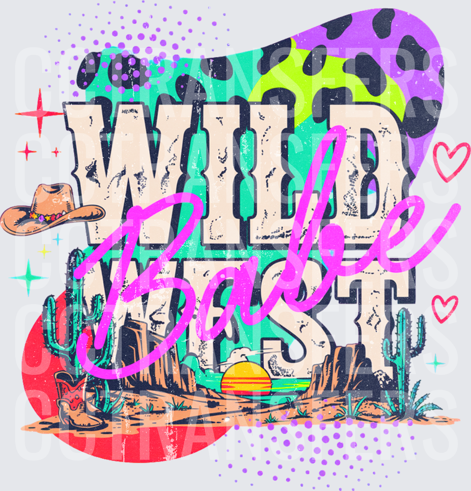 Wild West Babe Cowgirl Desert Sunset Retro (DTF)