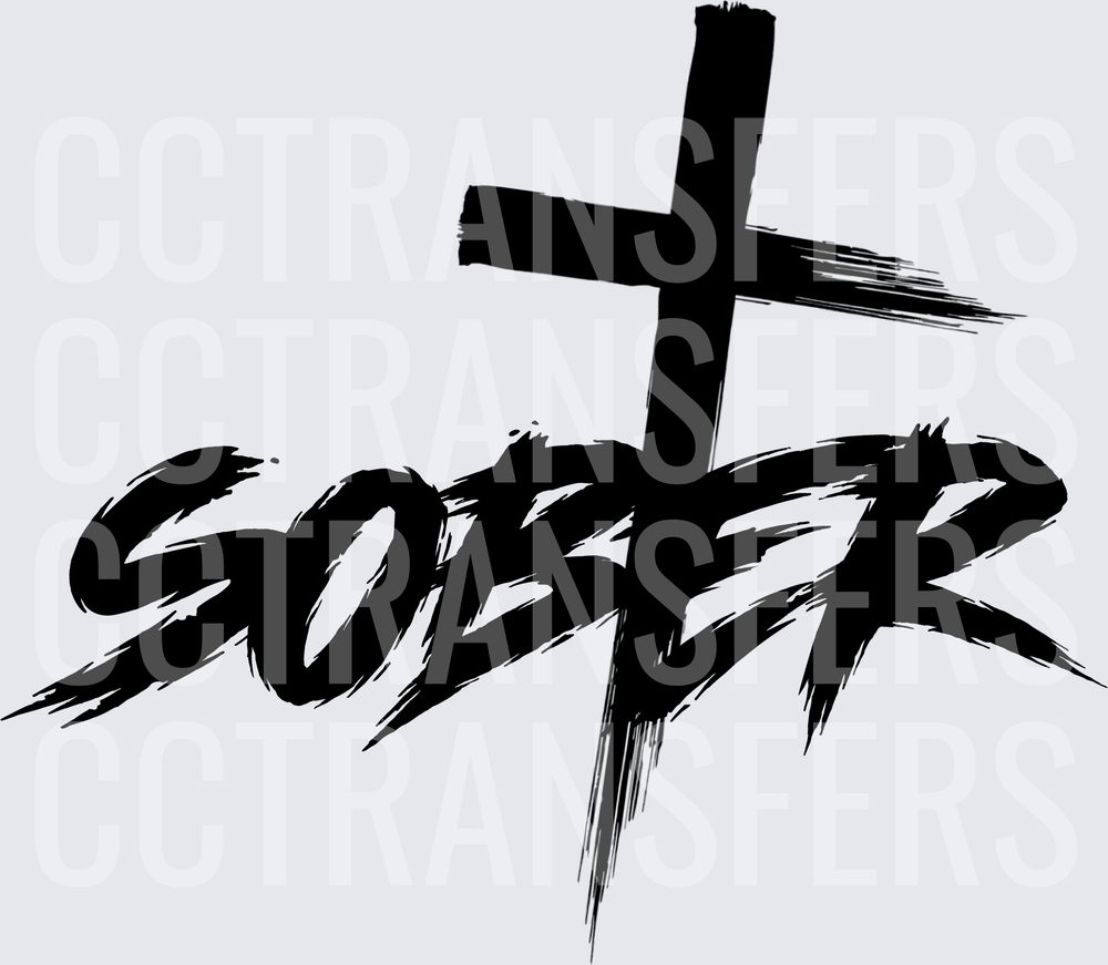 Sober Brush Cross Faith Recovery Design (DTF)