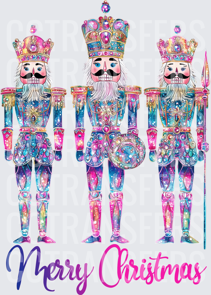 Merry Christmas Glam Toy Soldier Trio (DTF)
