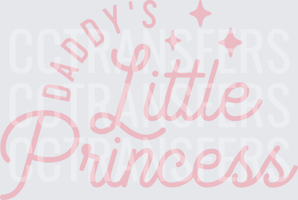 Daddy's Little Princess Pink Script with Sparkles (DTF)