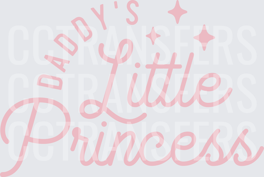 Daddy's Little Princess Pink Script with Sparkles (DTF)
