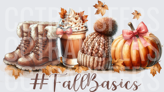 #FallBasics Boots Coffee Beanie Pumpkin Autumn Leaves (DTF)