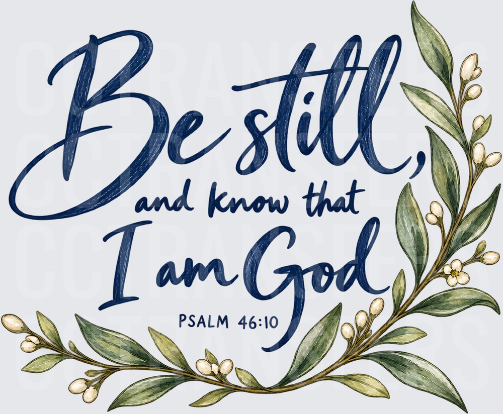 Be Still and Know That I Am God Psalm 46:10 Floral (DTF)