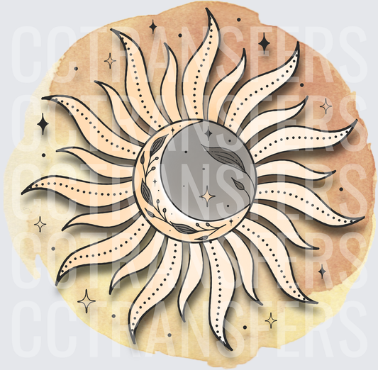 Boho Celestial Sun Moon Floral Stars Mystical (DTF)