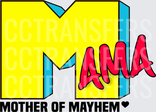 Mama Mother Of Mayhem Bold Retro Logo (DTF)
