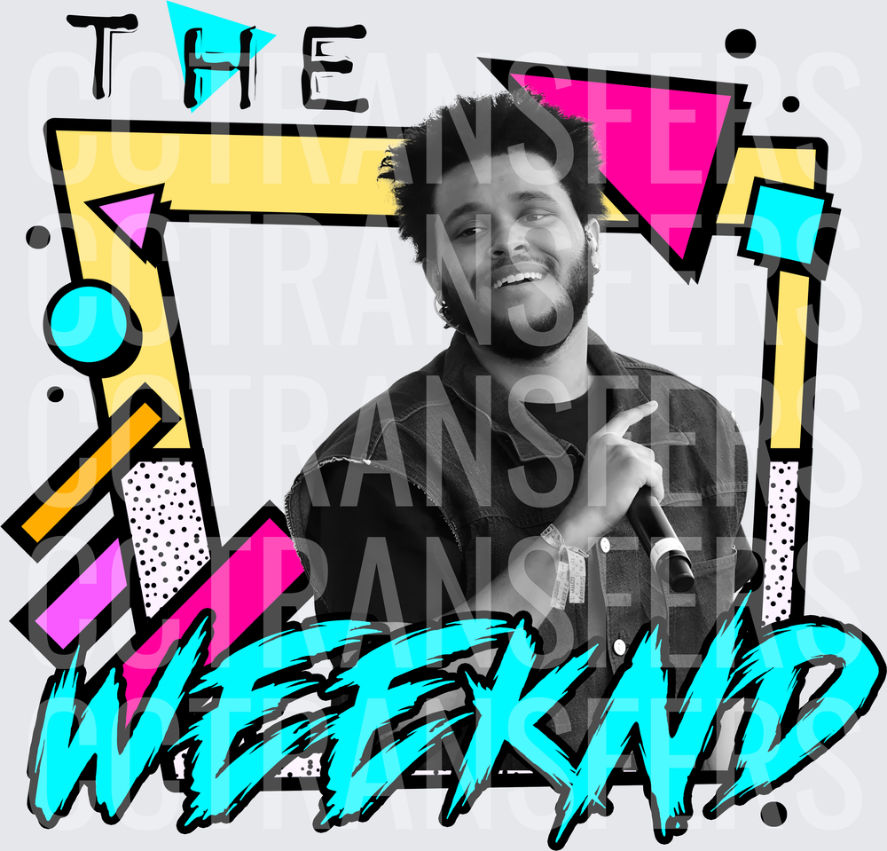 The Weeknd 90s Retro Pop Art Geometric Frame (DTF)