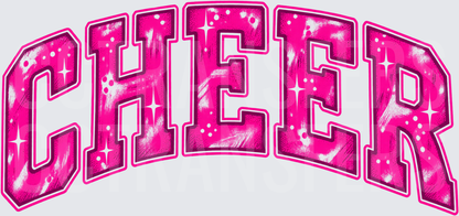 Arched Hot Pink Glitter Sparkle CHEER Bold Letters (DTF)