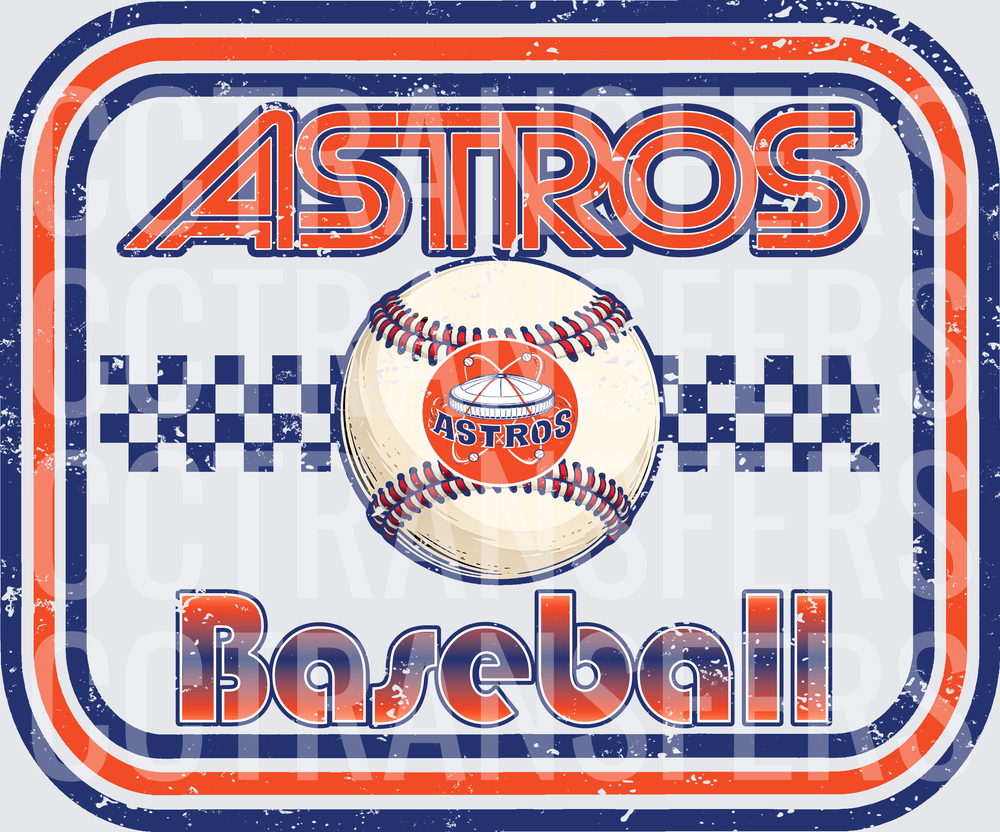 Astros Baseball Retro Vintage Distressed Badge (DTF)