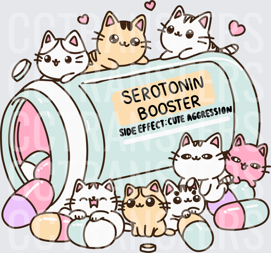 Serotonin Booster Cute Aggression Kawaii Cats Pills (DTF)