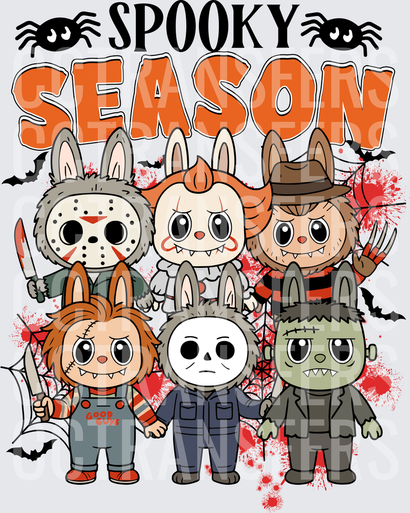 Spooky Season Cute Horror Bunny Characters Halloween (DTF)