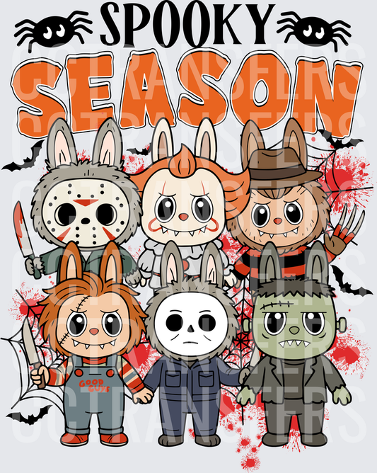 Spooky Season Cute Horror Bunny Characters Halloween (DTF)