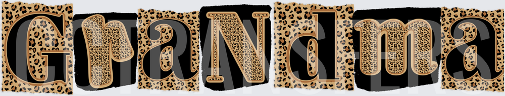 Grandma Leopard Print Bold Letter Design (DTF)