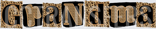 Grandma Leopard Print Bold Letter Design (DTF)