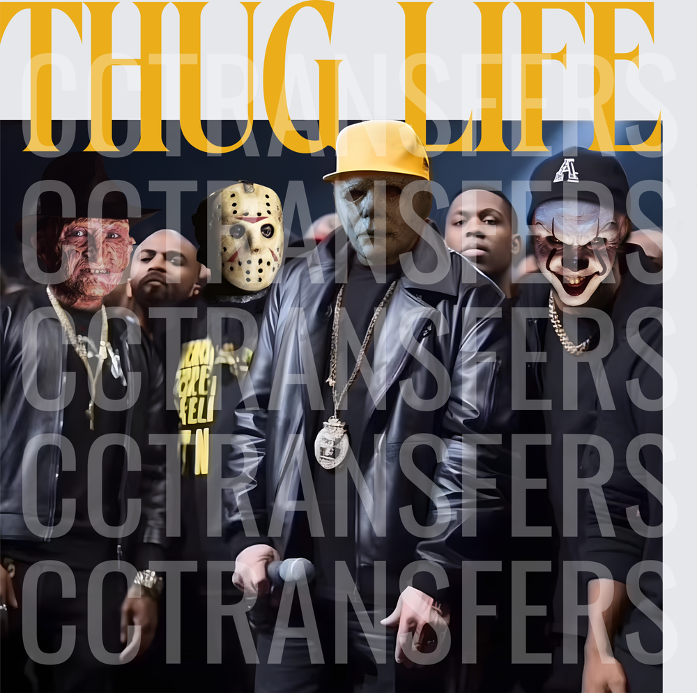 Thug Life Horror Mask Crew Gold Chain Squad (DTF)