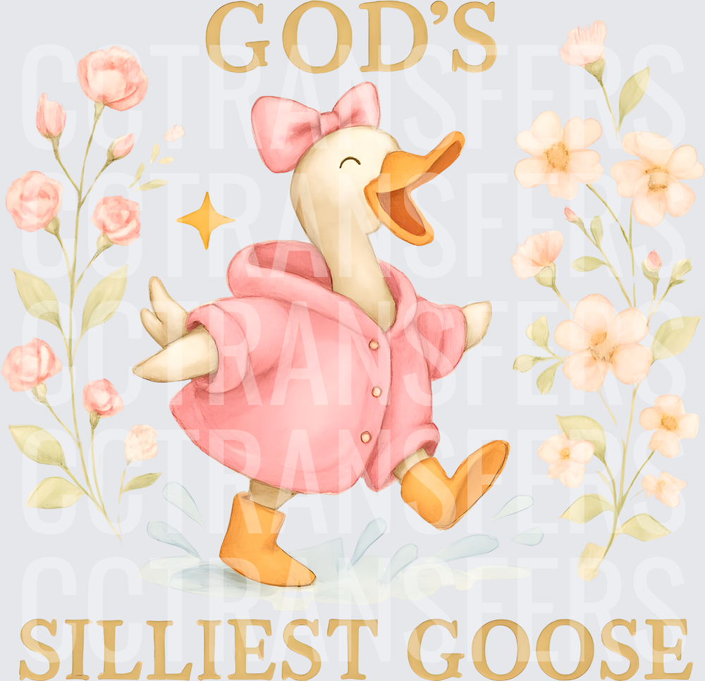 God's Silliest Goose Floral Dancing Duck Girl (DTF)