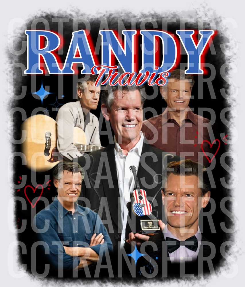 Randy Travis Country Music Legend Multi-Photo Collage (DTF)