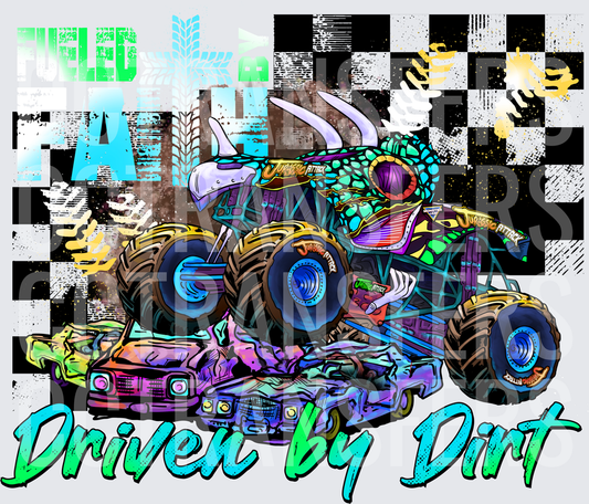 Jurassic Attack Monster Jam Truck Fueled by Faith Driven by Dirt (DTF)
