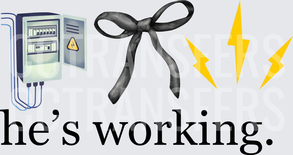 Electrical Panel Black Bow Lightning He's Working (DTF)