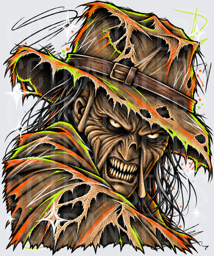 Ragged Hat Evil Monster Snarling Horror Face (DTF)