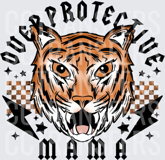 Overprotective Mama Roaring Tiger Lightning Bolt (DTF)