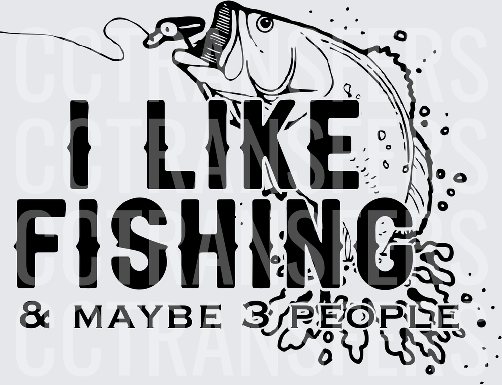 I Like Fishing & Maybe 3 People Jumping Bass Splash (DTF)