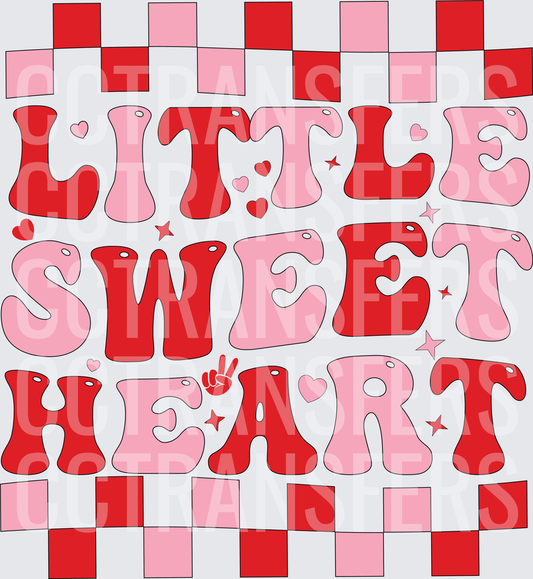Little Sweetheart Retro Groovy Valentine Checkered (DTF)