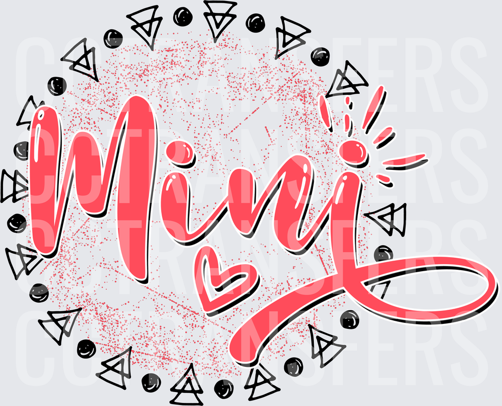 Mini Script Lettering with Triangle Circle Border (DTF)