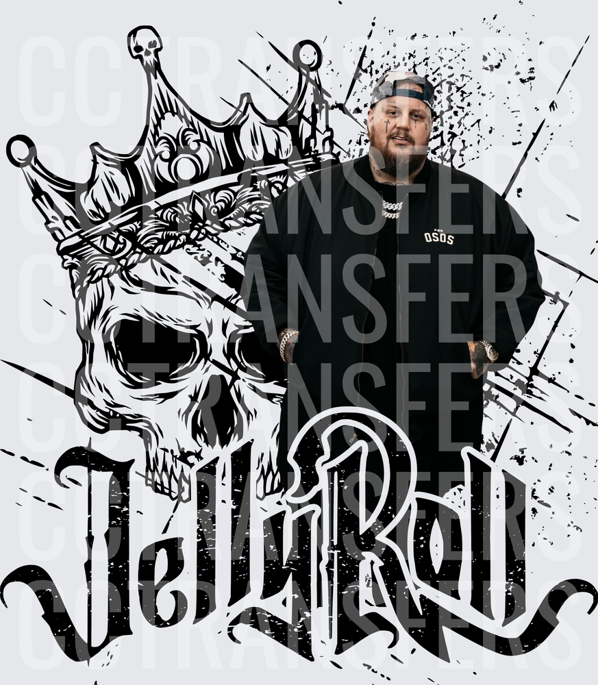 Jelly Roll Tattooed Rapper King Skull Crown (DTF)
