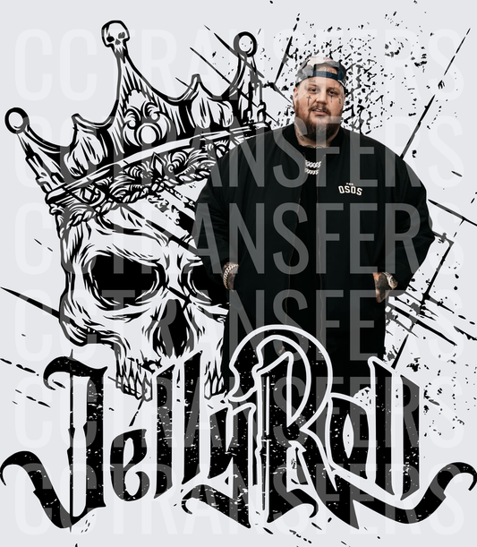 Jelly Roll Tattooed Rapper King Skull Crown (DTF)