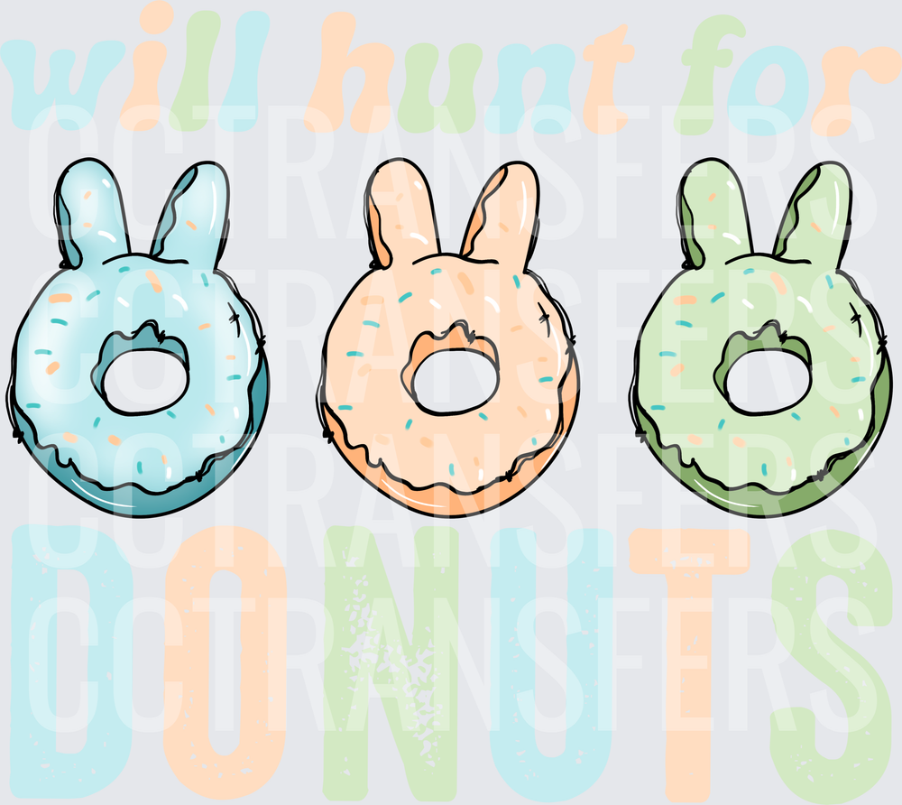 Will Hunt For Donuts Easter Bunny Ear Sprinkle Donuts (DTF)