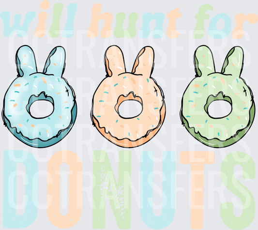 Will Hunt For Donuts Easter Bunny Ear Sprinkle Donuts (DTF)
