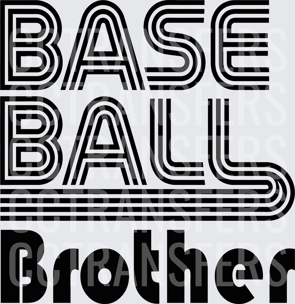 Baseball Brother Retro Stripe Bold Typography (DTF)