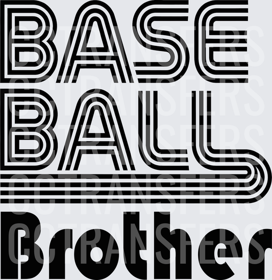 Baseball Brother Retro Stripe Bold Typography (DTF)