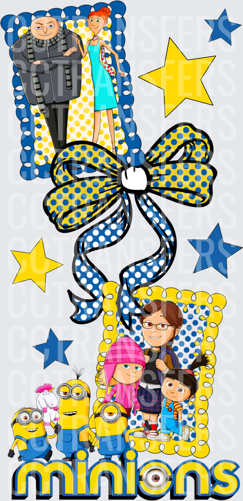 Yellow Cartoon Characters Minions Movie Family Collage (DTF)