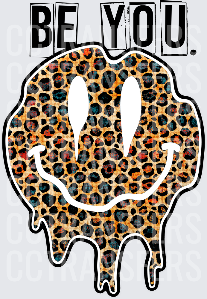 Be You Leopard Print Melting Smiley Face (DTF)