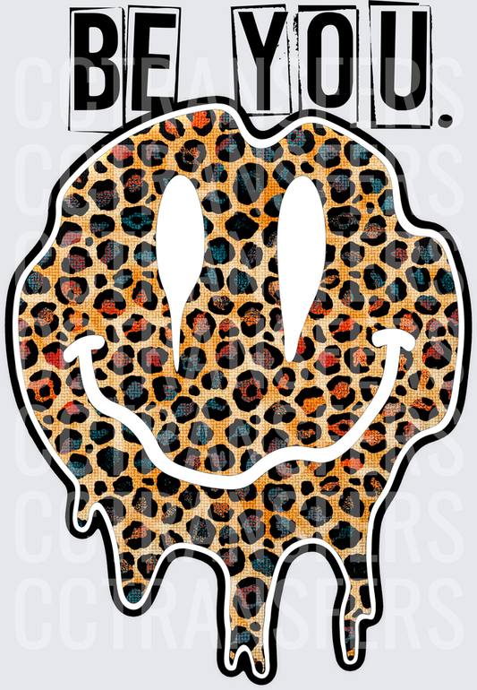 Be You Leopard Print Melting Smiley Face (DTF)