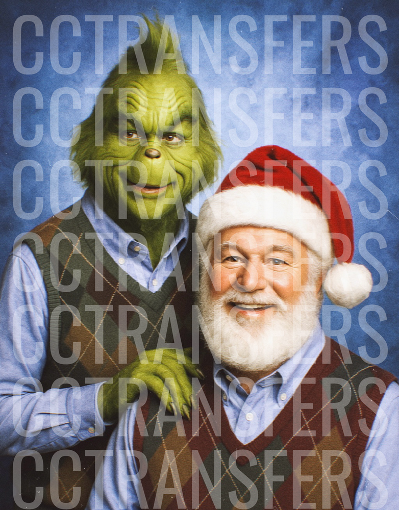 G-Man and Santa Claus Funny Holiday Portrait (DTF)