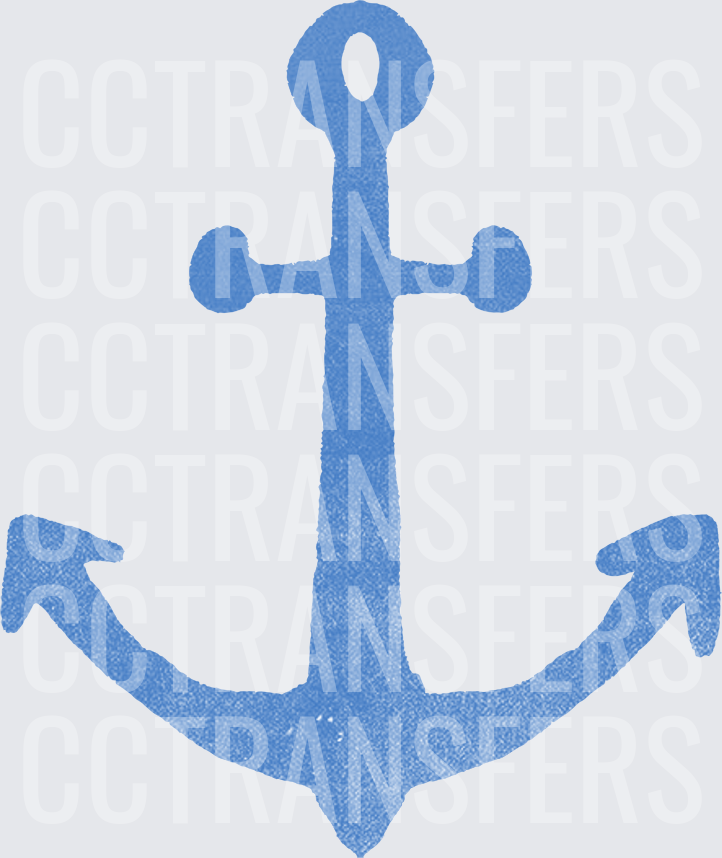 Distressed Blue Nautical Anchor (DTF)