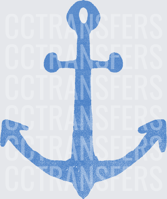 Distressed Blue Nautical Anchor (DTF)