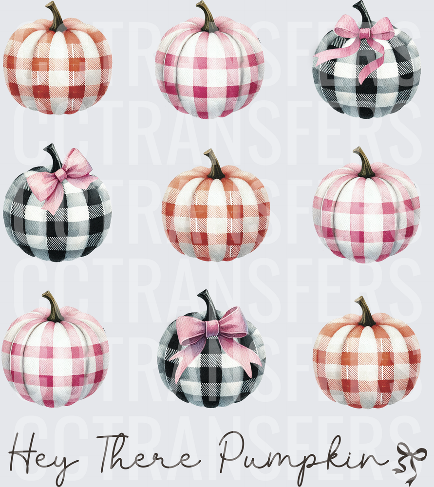 Hey There Pumpkin Buffalo Plaid Pumpkins Fall (DTF)