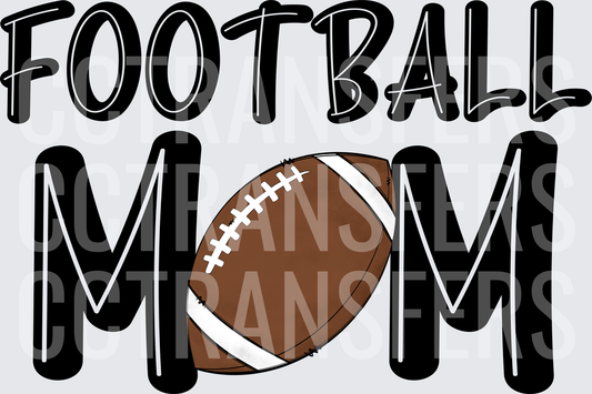 Football Mom Bold Text with Football Graphic (DTF)