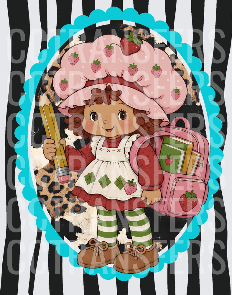 Strawberry Girl Back to School Pencil Backpack DTF
