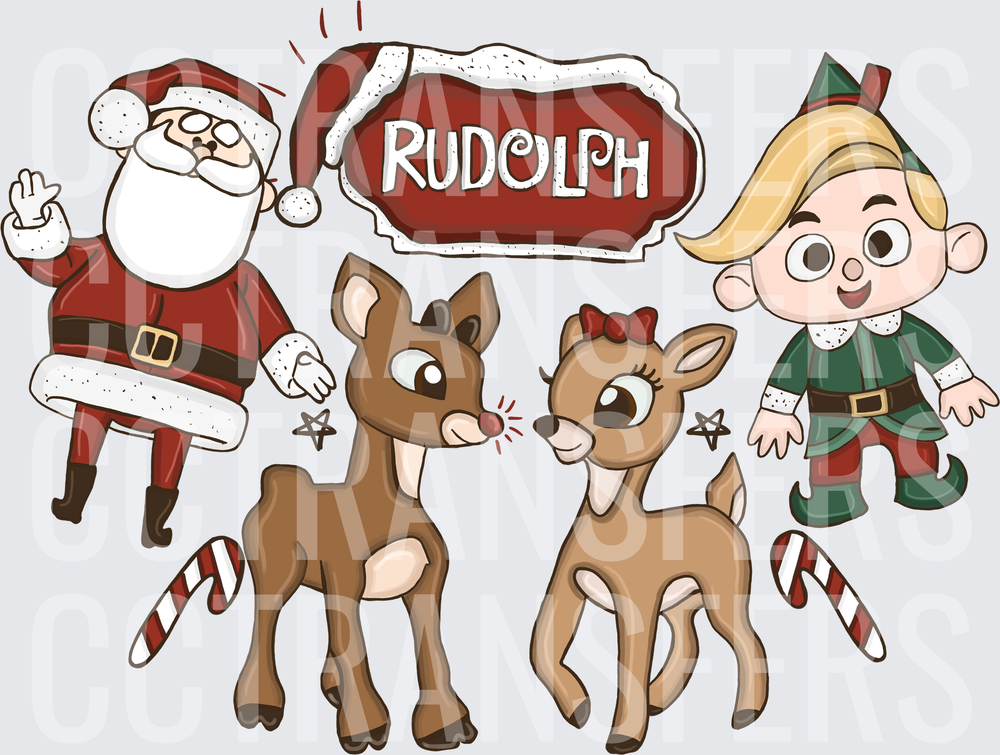 Rudolph Santa Elf Baby Reindeer Christmas Holiday (DTF)
