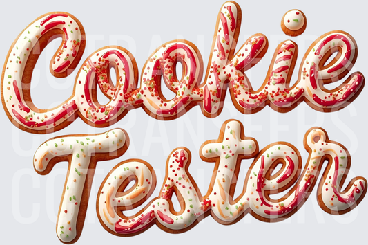 Cookie Tester Iced Gingerbread Letter Design (DTF)