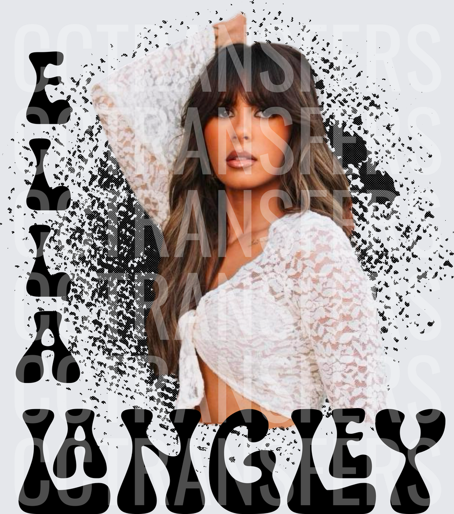 Ella Langley Retro Groovy Text Portrait (DTF)