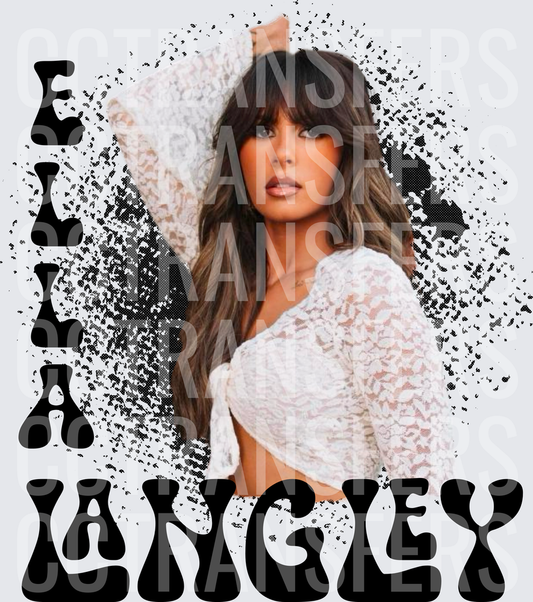 Ella Langley Retro Groovy Text Portrait (DTF)
