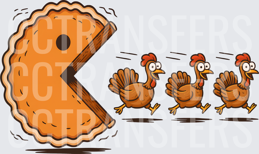 Pumpkin Pie Chasing Turkeys Thanksgiving Funny (DTF)